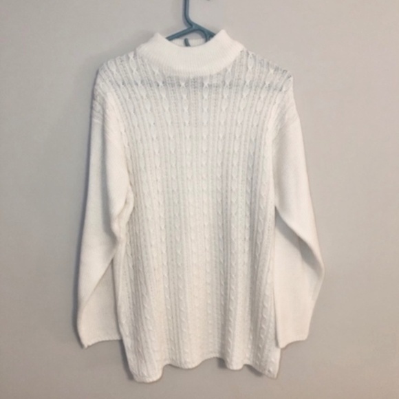 Vintage Sweaters - Vintage Cable Knit Mock Neck Sweater